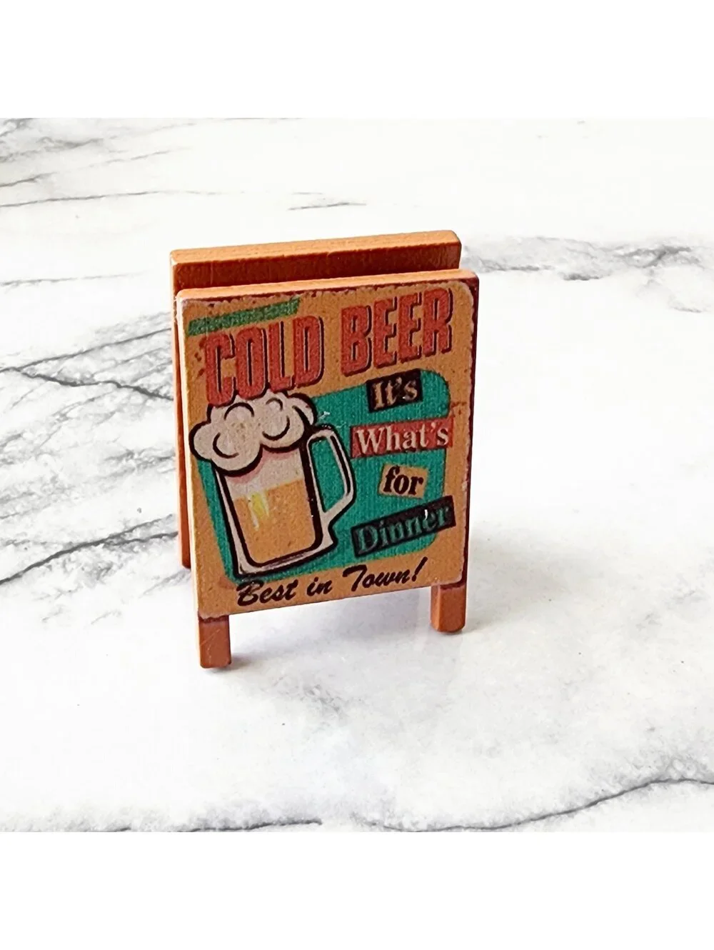 Dollhouse Miniature Wooden Cold Beer Bar Sign #3